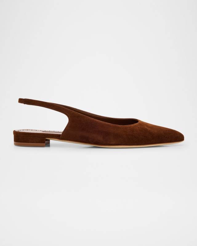 Suede Slingback Ballerina Flats